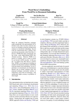 Word Mover's Embedding: From Word2Vec to Document Embedding