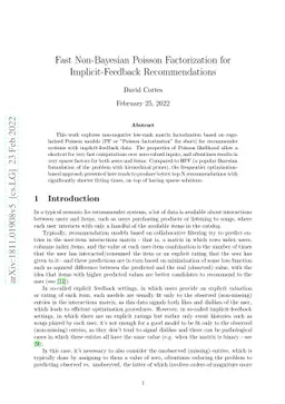 Fast Non-Bayesian Poisson Factorization for Implicit-Feedback
  Recommendations