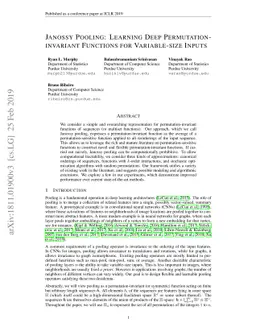 Janossy Pooling: Learning Deep Permutation-Invariant Functions for
  Variable-Size Inputs