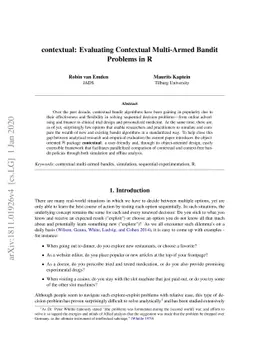 contextual: Evaluating Contextual Multi-Armed Bandit Problems in R