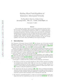 Finding Mixed Nash Equilibria of Generative Adversarial Networks
