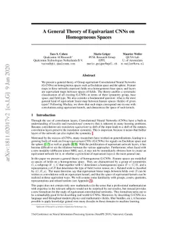 A General Theory of Equivariant CNNs on Homogeneous Spaces