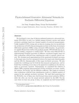 Physics-Informed Generative Adversarial Networks for Stochastic
  Differential Equations