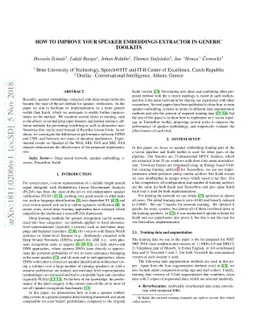 How to Improve Your Speaker Embeddings Extractor in Generic Toolkits