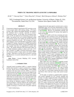 When CTC Training Meets Acoustic Landmarks