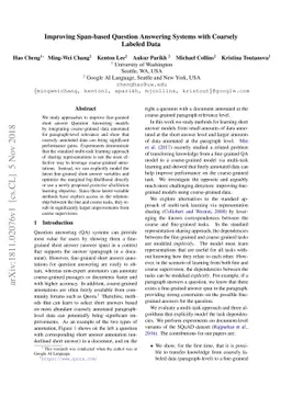 Improving Span-based Question Answering Systems with Coarsely Labeled
  Data