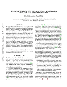 Kernel Machines Beat Deep Neural Networks on Mask-based Single-channel
  Speech Enhancement
