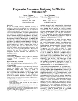 Progressive Disclosure: Designing for Effective Transparency