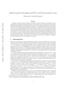 Optimal spectral shrinkage and PCA with heteroscedastic noise
