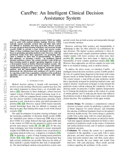 CarePre: An Intelligent Clinical Decision Assistance System