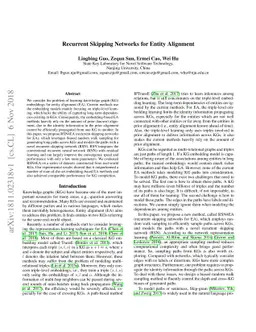 Recurrent Skipping Networks for Entity Alignment