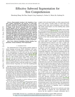 Effective Subword Segmentation for Text Comprehension