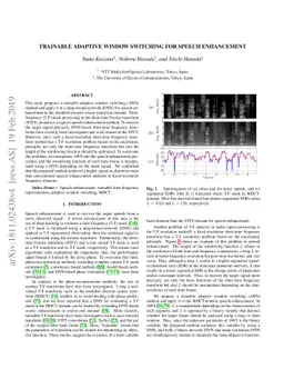Trainable Adaptive Window Switching for Speech Enhancement