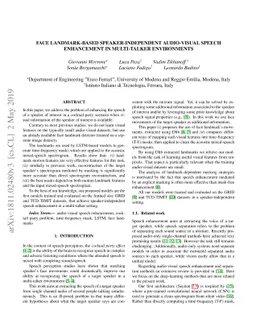 Face Landmark-based Speaker-Independent Audio-Visual Speech Enhancement
  in Multi-Talker Environments