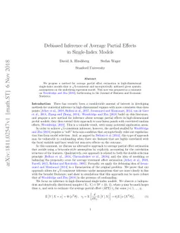 Debiased Inference of Average Partial Effects in Single-Index Models