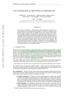 A Closer Look at Deep Policy Gradients