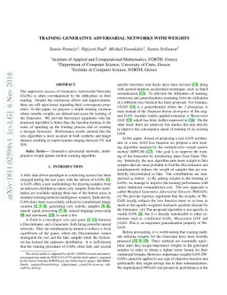 Training Generative Adversarial Networks with Weights