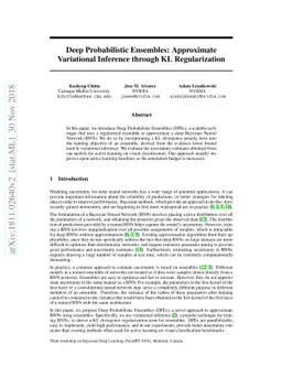 Deep Probabilistic Ensembles: Approximate Variational Inference through
  KL Regularization