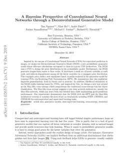 A Bayesian Perspective of Convolutional Neural Networks through a
  Deconvolutional Generative Model