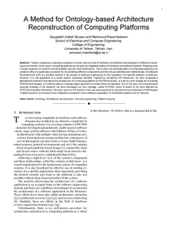 A Method for Ontology-based Architecture Reconstruction of Computing
  Platforms