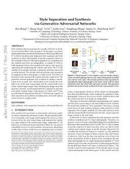 Style Separation and Synthesis via Generative Adversarial Networks