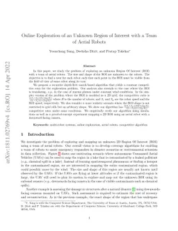 Online Exploration of an Unknown Region of Interest with a Team of
  Aerial Robots