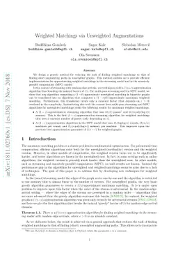 Weighted Matchings via Unweighted Augmentations