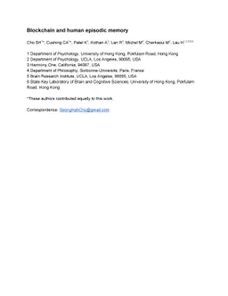 Blockchain and human episodic memory