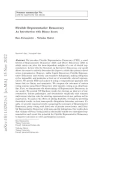 Flexible Representative Democracy: An Introduction with Binary Issues