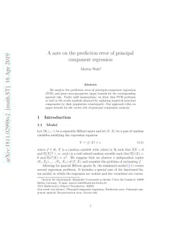 A note on the prediction error of principal component regression