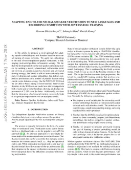 Adapting End-to-End Neural Speaker Verification to New Languages and
  Recording Conditions with Adversarial Training