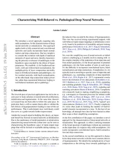Characterizing Well-Behaved vs. Pathological Deep Neural Networks