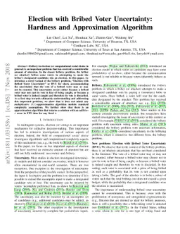 Election with Bribed Voter Uncertainty: Hardness and Approximation
  Algorithm