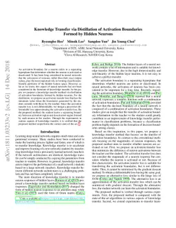 Knowledge Transfer via Distillation of Activation Boundaries Formed by
  Hidden Neurons