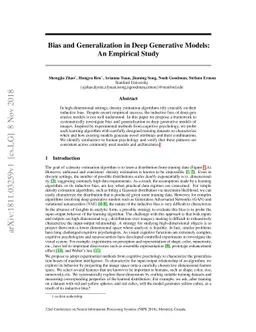 Bias and Generalization in Deep Generative Models: An Empirical Study