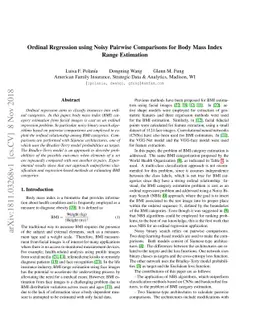 Ordinal Regression using Noisy Pairwise Comparisons for Body Mass Index
  Range Estimation