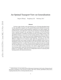 An Optimal Transport View on Generalization