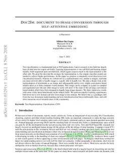 Doc2Im: document to image conversion through self-attentive embedding