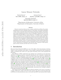 Linear Memory Networks