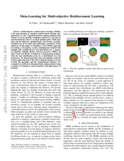 Meta-Learning for Multi-objective Reinforcement Learning