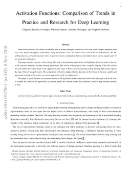 Activation Functions: Comparison of trends in Practice and Research for
  Deep Learning