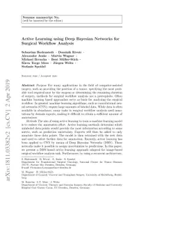 Active Learning using Deep Bayesian Networks for Surgical Workflow
  Analysis