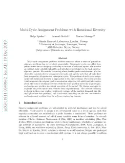 Multi-Cycle Assignment Problems with Rotational Diversity