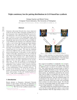 Triple consistency loss for pairing distributions in GAN-based face
  synthesis