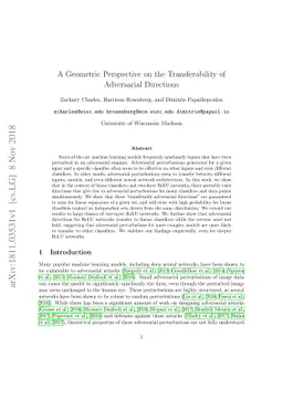 A Geometric Perspective on the Transferability of Adversarial Directions