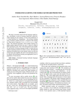 Federated Learning for Mobile Keyboard Prediction