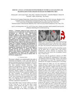 Deep BV: A Fully Automated System for Brain Ventricle Localization and
  Segmentation in 3D Ultrasound Images of Embryonic Mice