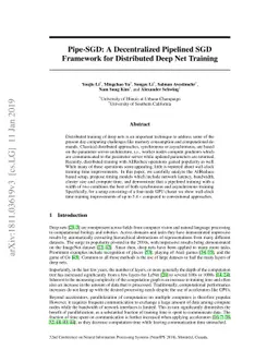 Pipe-SGD: A Decentralized Pipelined SGD Framework for Distributed Deep
  Net Training