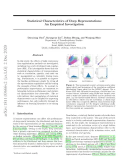 Statistical Characteristics of Deep Representations: An Empirical
  Investigation