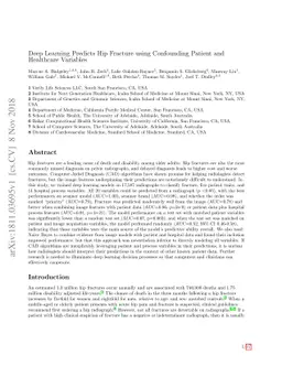 Deep Learning Predicts Hip Fracture using Confounding Patient and
  Healthcare Variables